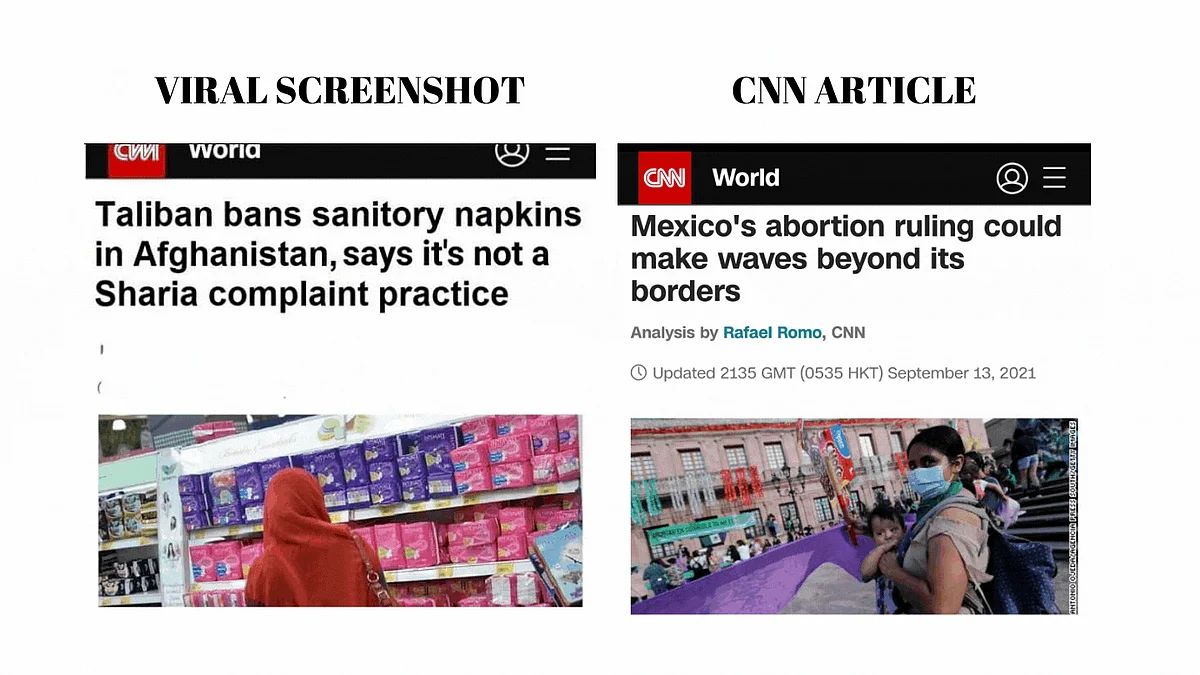 <div class="paragraphs"><p>Left: Viral Screenshot. Right: CNN article.</p></div>