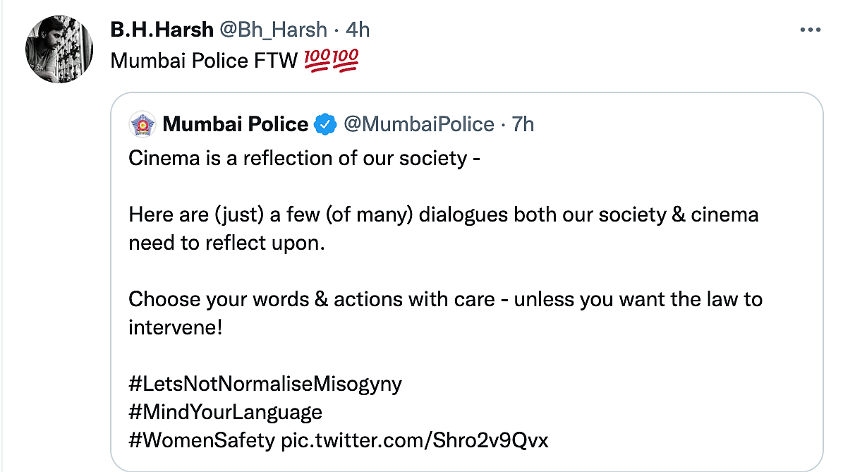 ‘Let’s Not Normalize Misogyny’: Mumbai Police’s Latest Post Wins Hearts