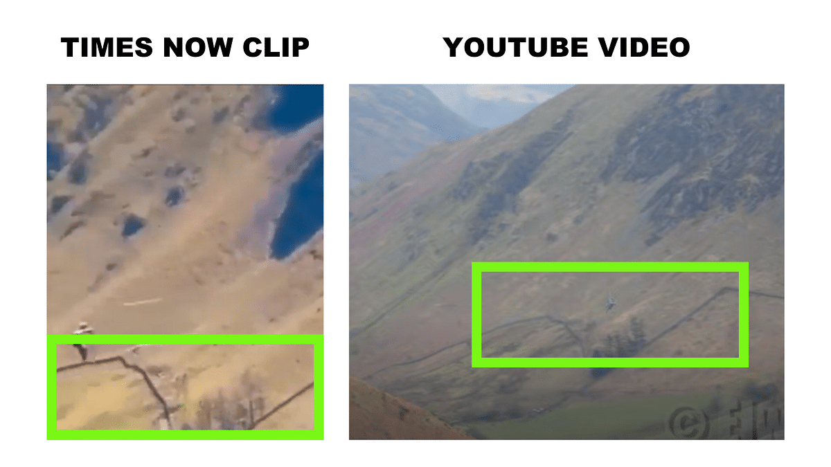 Times Now aired footage from Mach Loop in Wales as visuals of a Pakistani fighter jet flying over Panjshir.