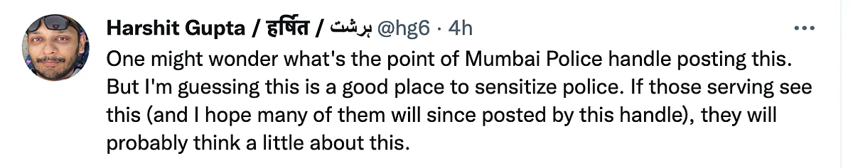 ‘Let’s Not Normalize Misogyny’: Mumbai Police’s Latest Post Wins Hearts