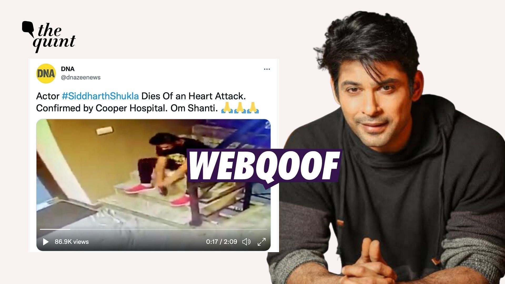 <div class="paragraphs"><p>A video is circulating on social media with a claim that it shows actor Sidharth Shukla suffering a heart attack.&nbsp;</p></div>