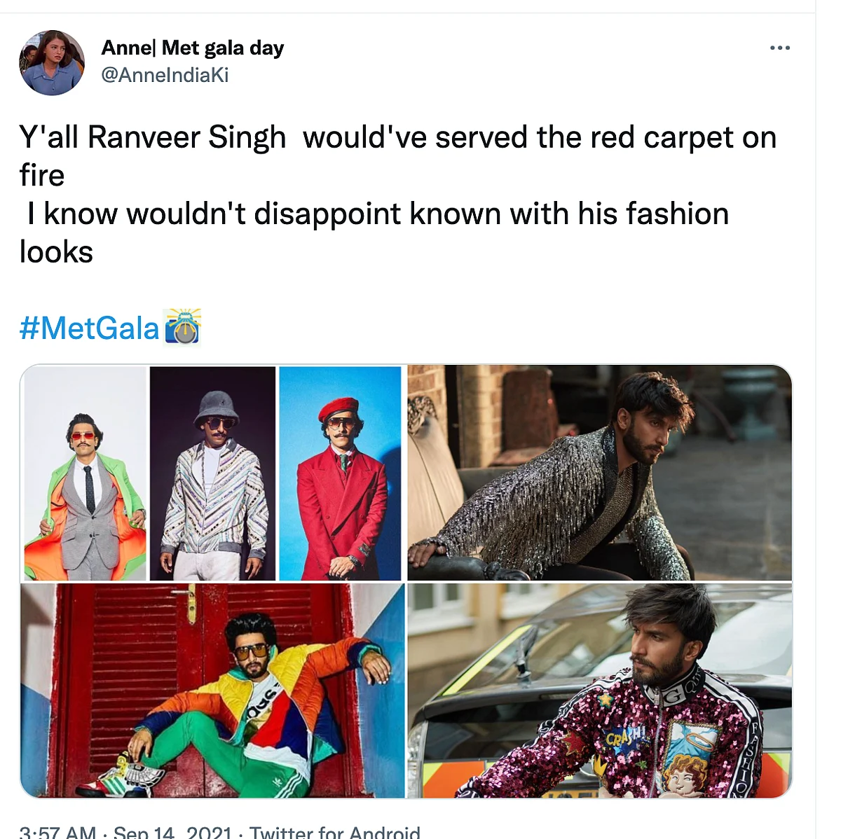 Ranveer Singh Memes Flood The Internet, Courtesy Met Gala 2021