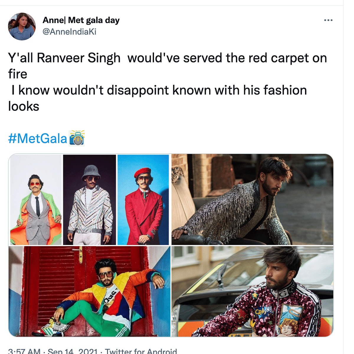 Desi Twitter demands Ranveer Singh be invited to Met Gala after photos from the red carpet surface.