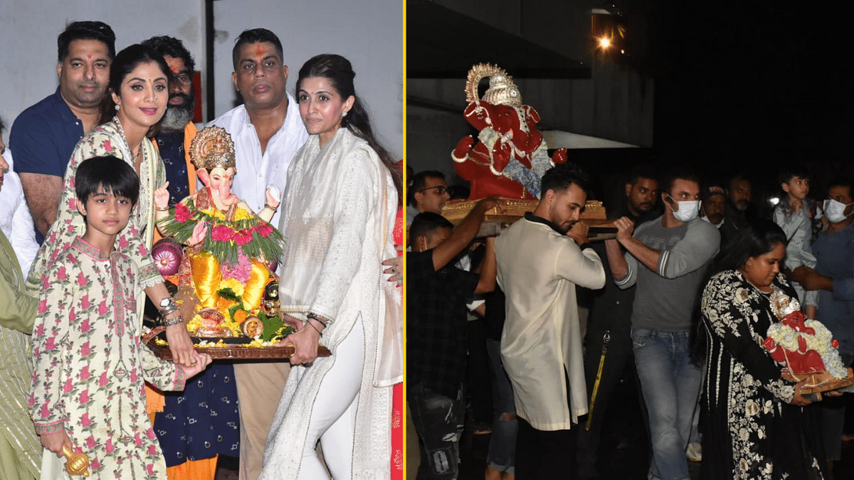 Pics: Shilpa Shetty, Sohail Khan Perform Ganesh Visarjan With Family