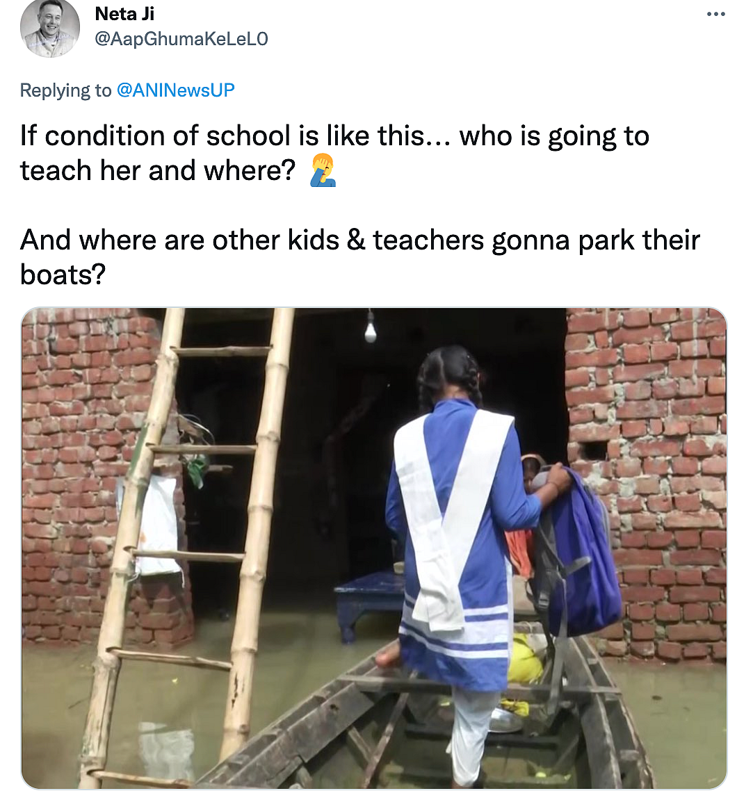 In Flood-Hit Gorakhpur, This Class 11 Student Reaches School by Rowing a Boat