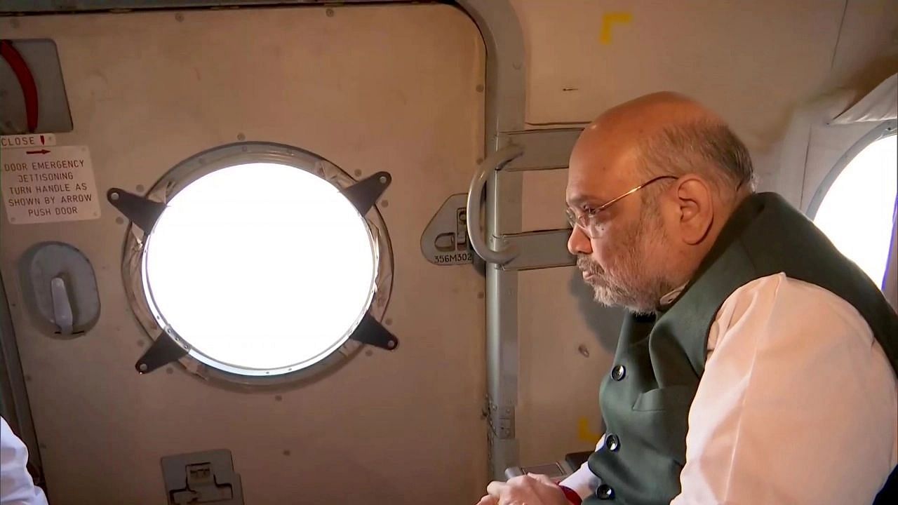 <div class="paragraphs"><p>Home Minister Amit Shah, along with Uttarakhand Chief Minister Pushkar Singh Dhami, conducted an aerial survey of the affected region on Thursday, 21 October.</p></div>