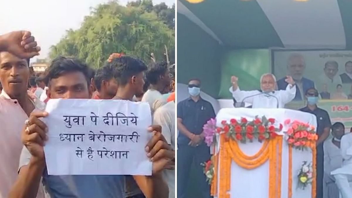 At Nitish Kumar Rally in Tarapur, Youths Stage Protest Over Unemployment