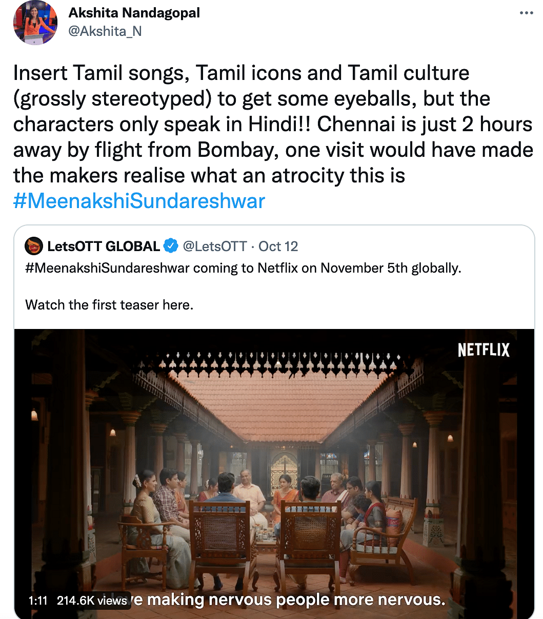 The film, starring Sanya Malhotra, has been called out for stereotyping Tamilians.