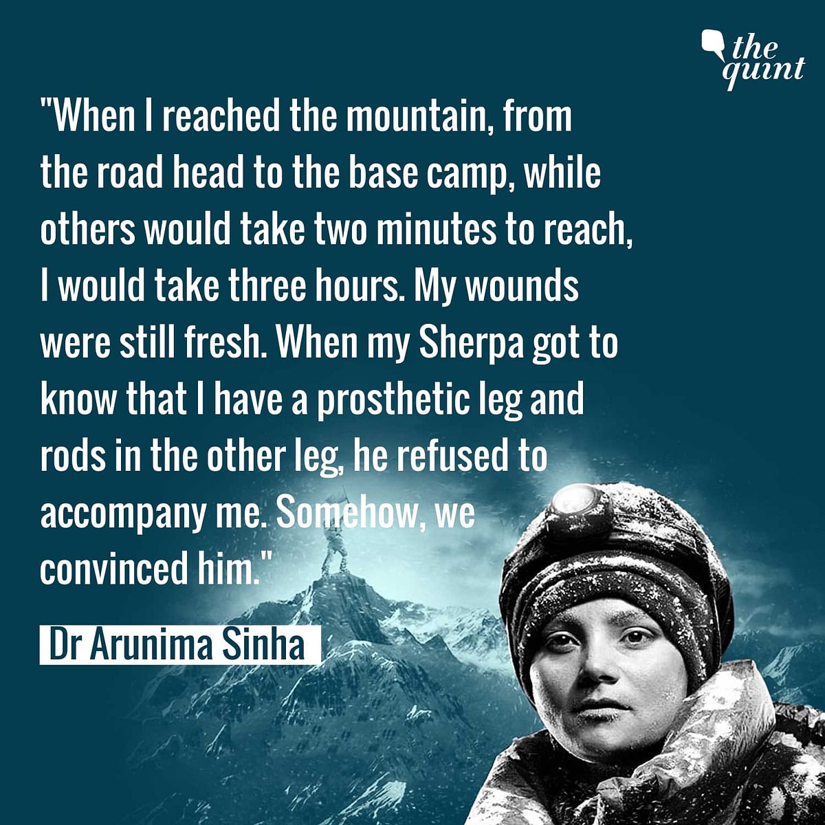 A terrible accident, a shattered dream but she fought back. Arunima won six world records in six years.