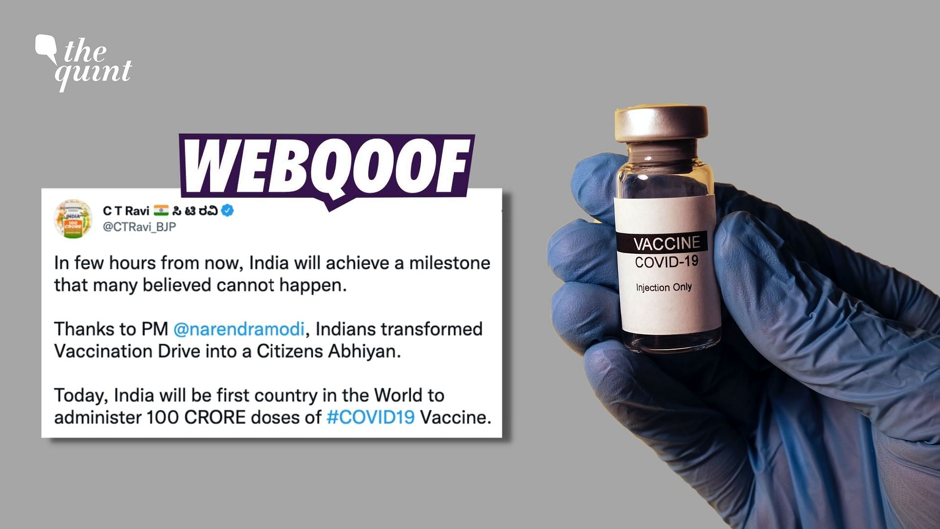 <div class="paragraphs"><p>Social media users falsely claimed that India was the first country in the world to administer 100 crore COVID vaccine doses.</p></div>