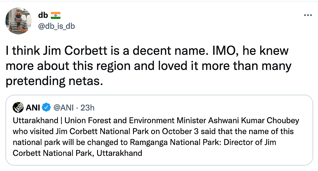 ‘Why?’: Twitter Reacts as Jim Corbett May Now Be Called Ramganga National Park