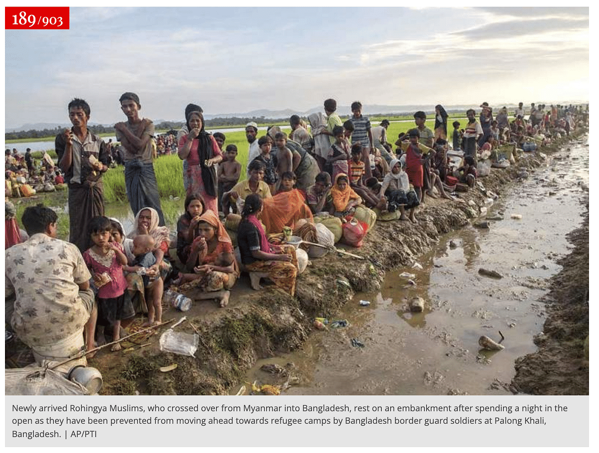 The photo is from 2017 and shows Rohingya Muslims who fled Myanmar and took refuge in Bangladesh.