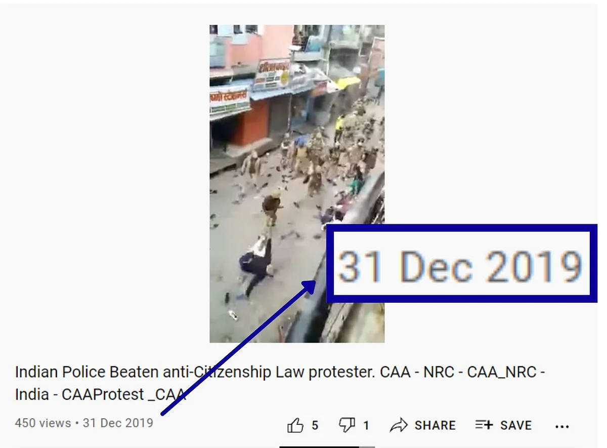 <div class="paragraphs"><p>The video's titled noted that it showed anti-CAA protesters.</p></div>