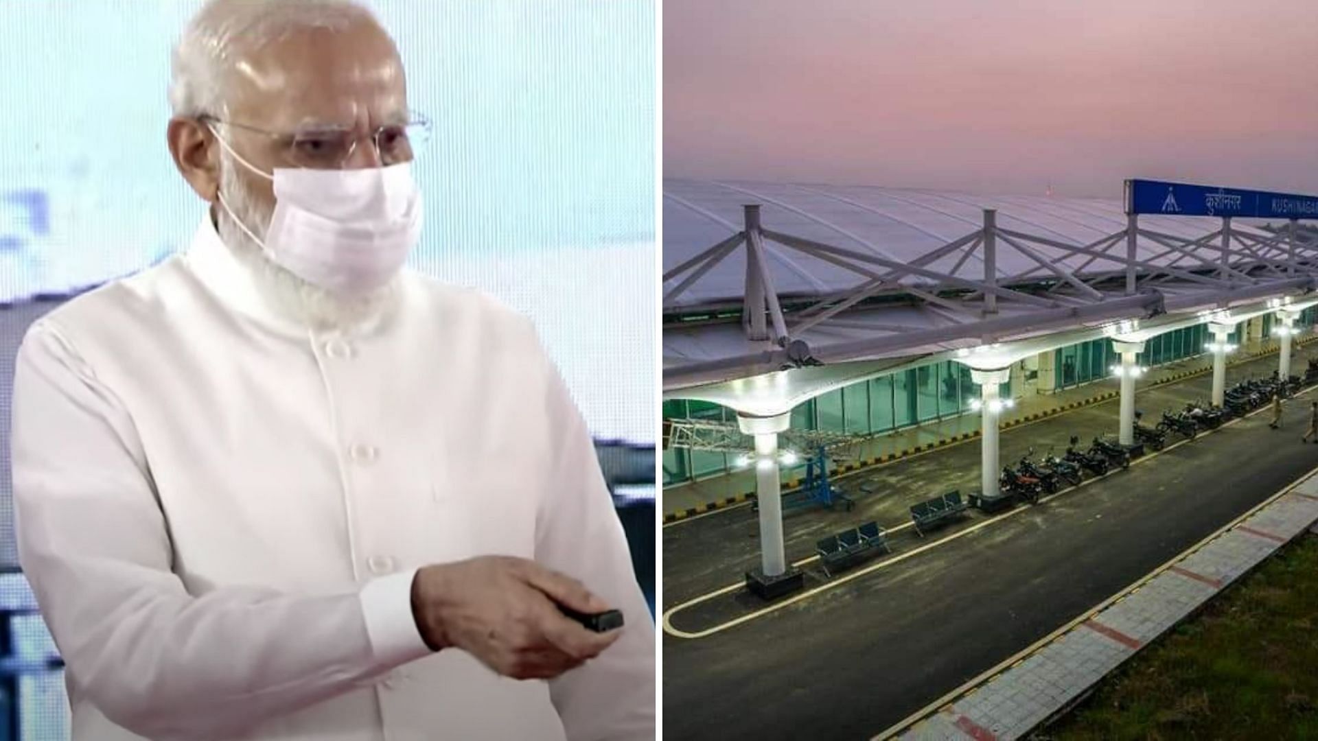 <div class="paragraphs"><p>PM Narendra Modi  inaugurated the Kushinagar International Airport in Uttar Pradesh.</p></div>