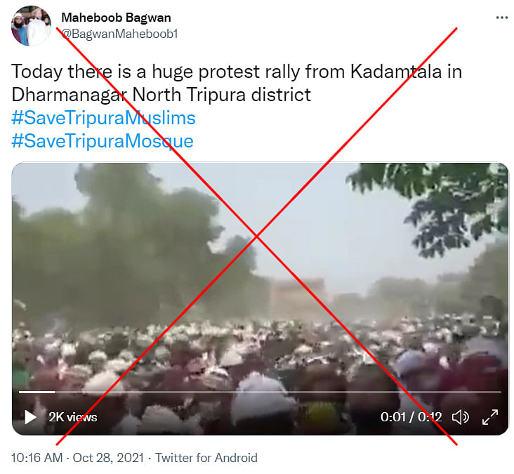 We could trace the video back to May 2021, five months before the communal violence started in Tripura.