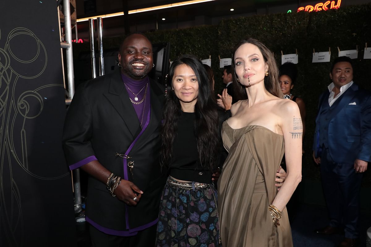 Angelina Jolie, Salma Hayek, Richard Madden, Gemma Chan and others attended the Eternals premiere.