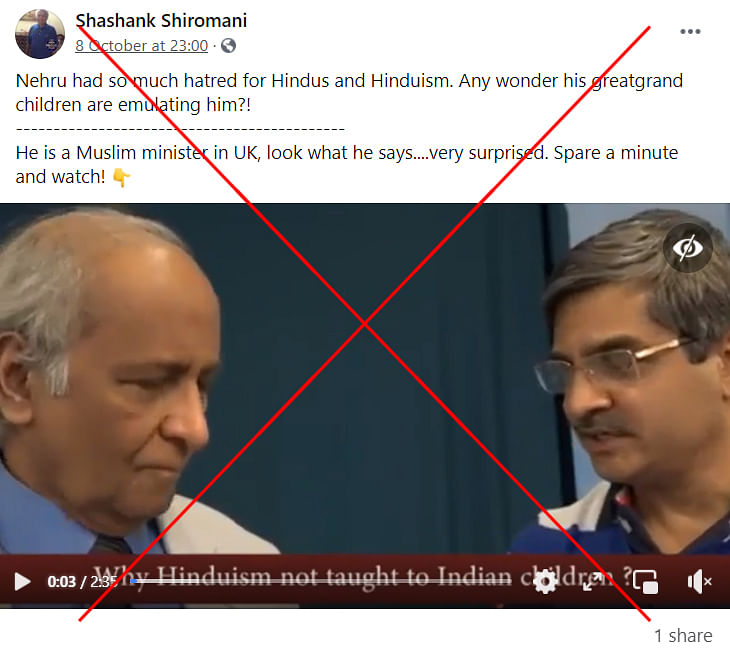 We found that the person in the video – Jay Lakhani – was a professor of Hinduism in UK.
