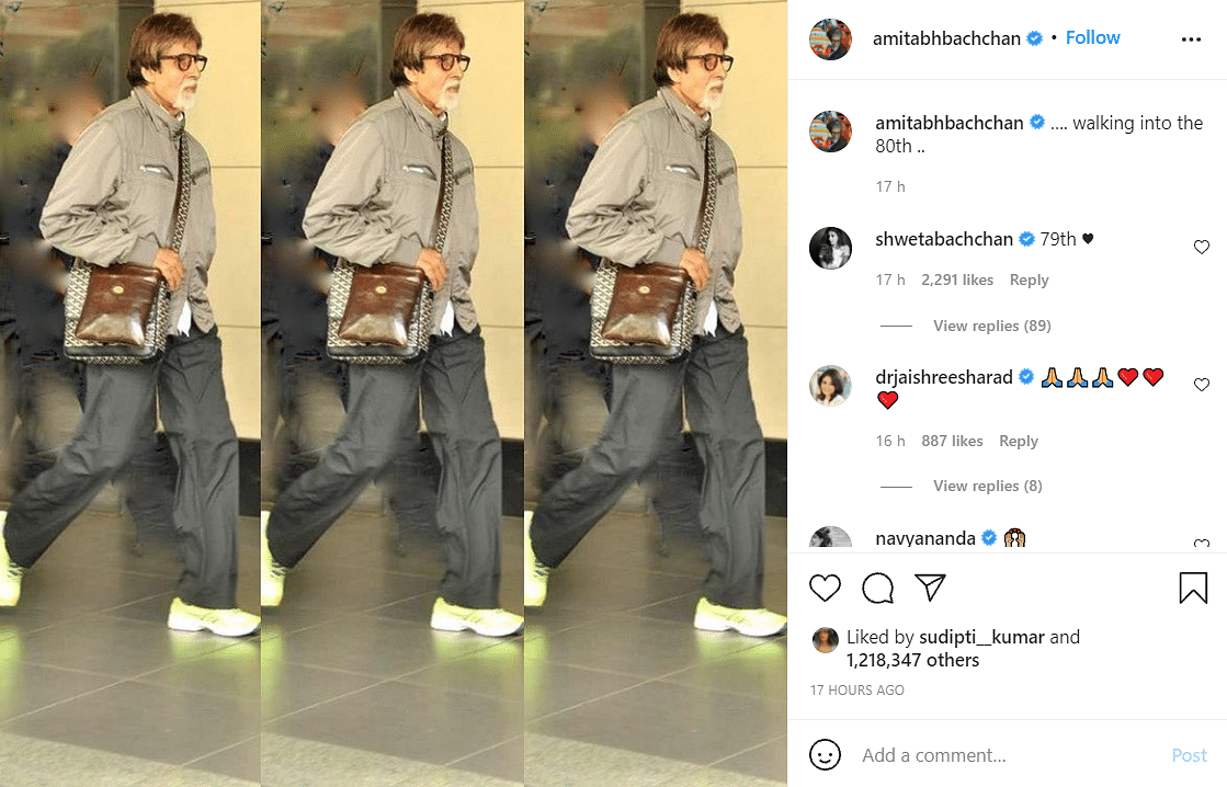 Amitabh Bachchan had also posted a picture of himself to commemorate his birthday.