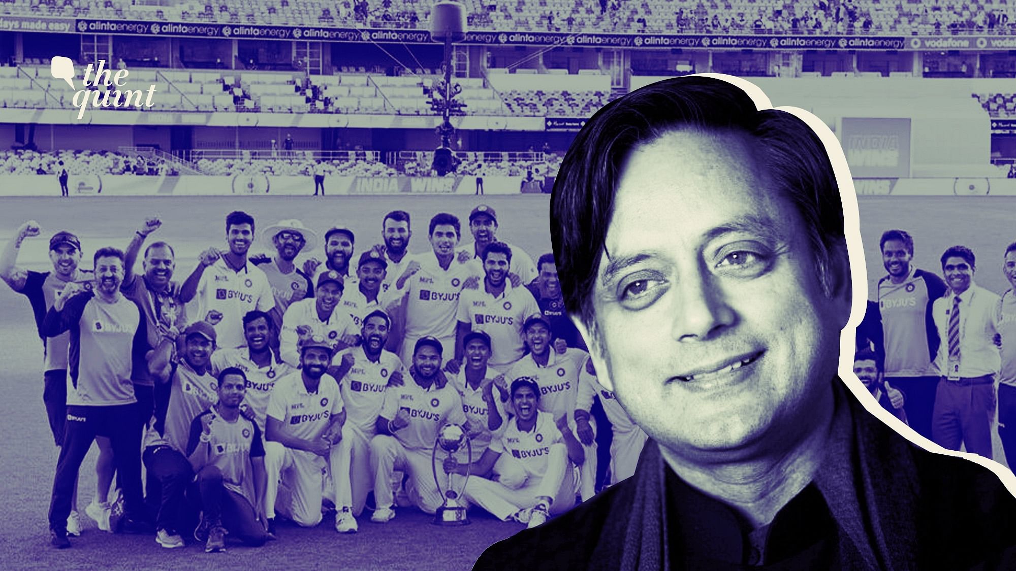 <div class="paragraphs"><p>Image of Dr Shashi Tharoor, and the  Indian cricket team in the background, used for representational purposes.</p></div>
