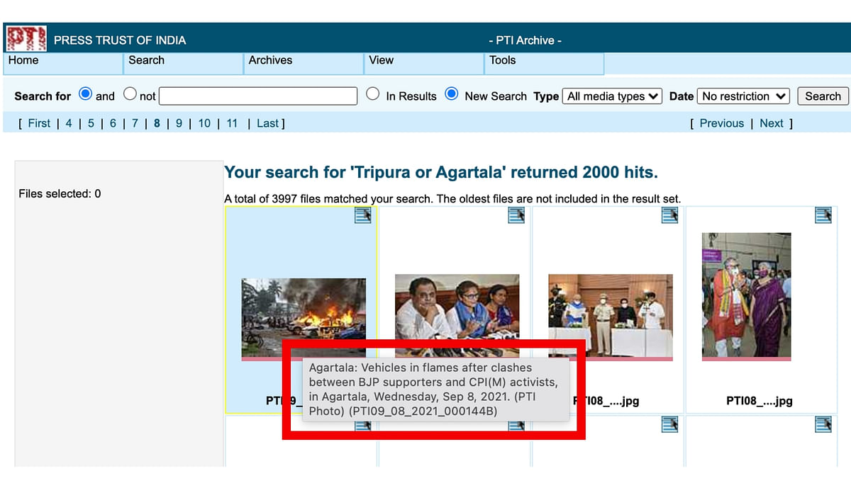 Both the images are unrelated and do not show the recent violence that broke out in Tripura on 26 October.