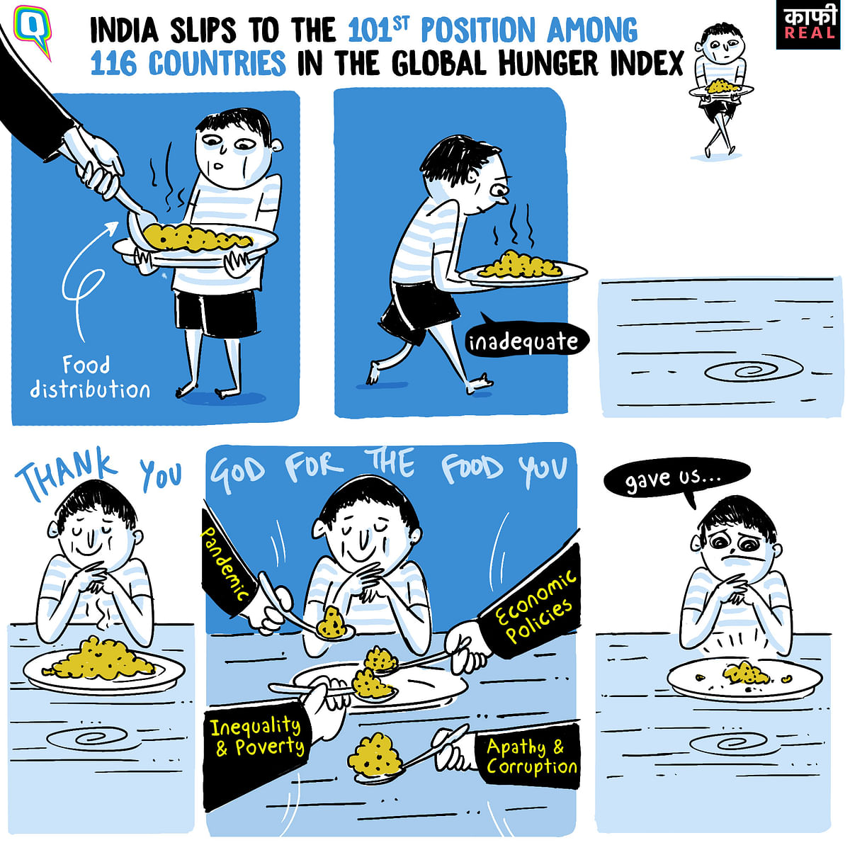 <div class="paragraphs"><p>In 2020, India was ranked 94th out of 107 countries in the Global Hunger Index.</p></div>