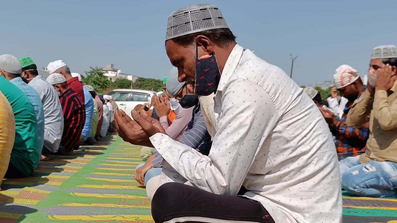 <div class="paragraphs"><p>People perform Friday prayers in Sector 47, Gurugram on 22 October.</p></div>