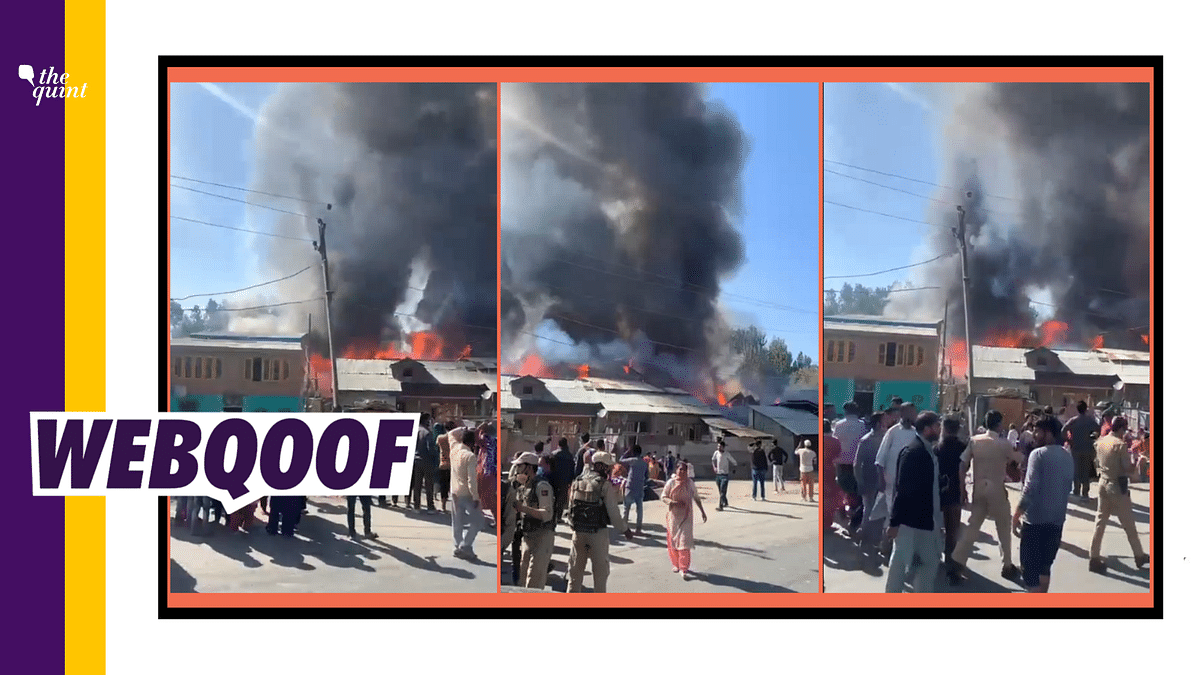 Video of a Fire in Srinagar Shared as Temple Burnt Down in Shopian