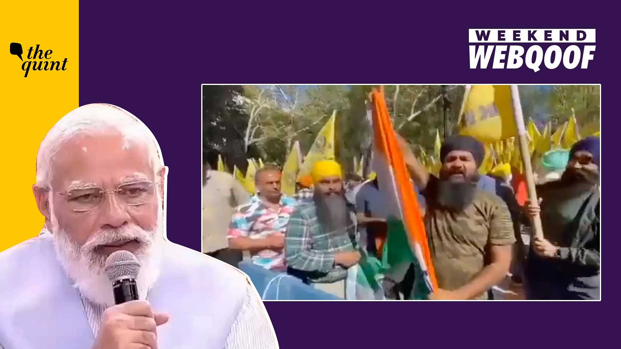 <div class="paragraphs"><p>From Indian farmers raising pro-Khalistan slogans to a clipped video of Prime Minister Narendra Modi.&nbsp;</p></div>