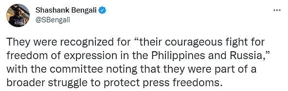 Journalism Just Won A Nobel: Twitter Celebrates as Two Editors Win Peace Prize