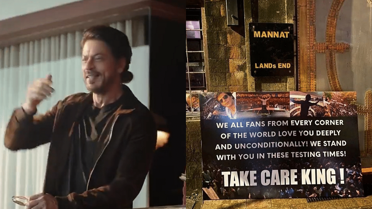 <div class="paragraphs"><p>Fans show their support outside SRK's residence 'Mannat', after Aryan Khan's NCB arrest.</p></div>