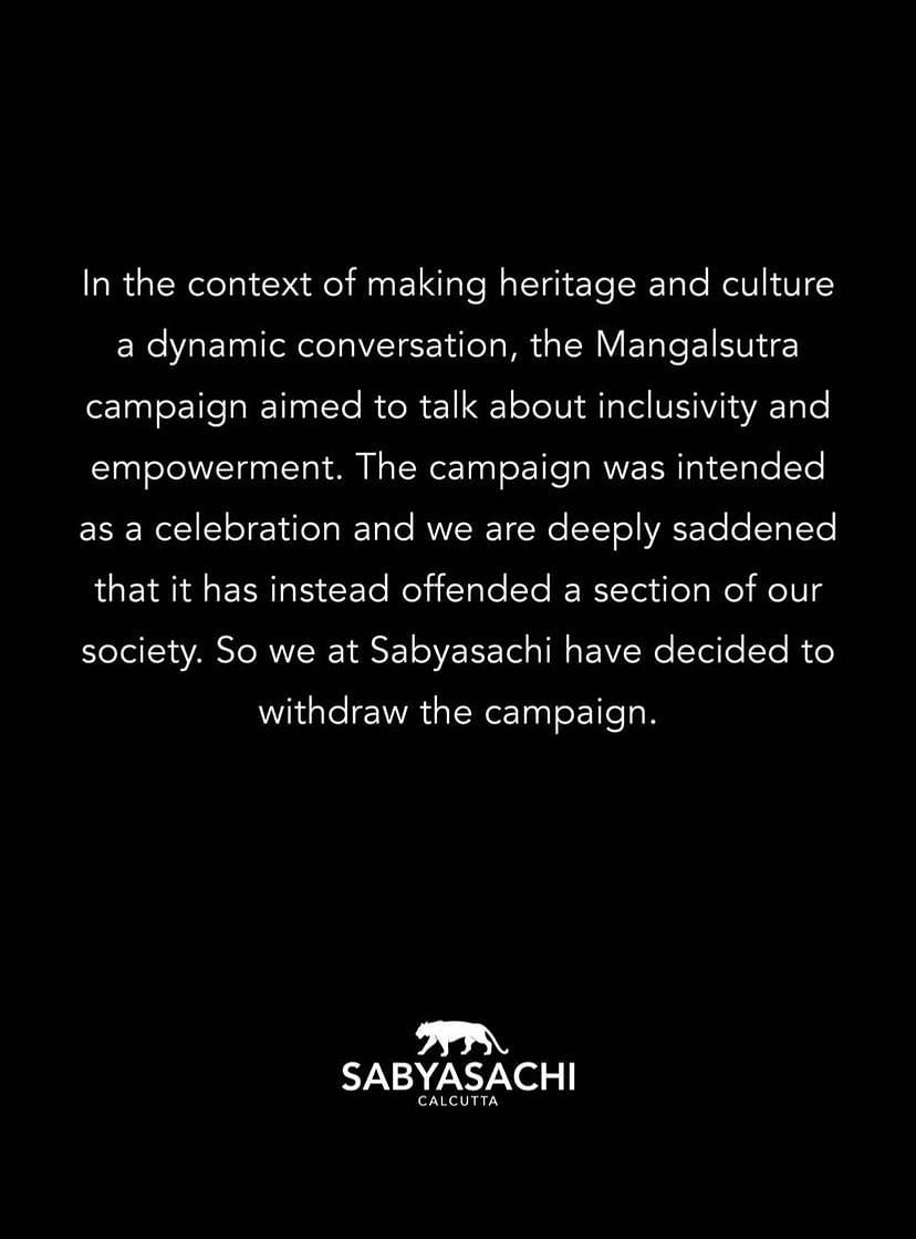 The brand took down its advertisement, noting that it was  saddened that its campaign offended a section of society.