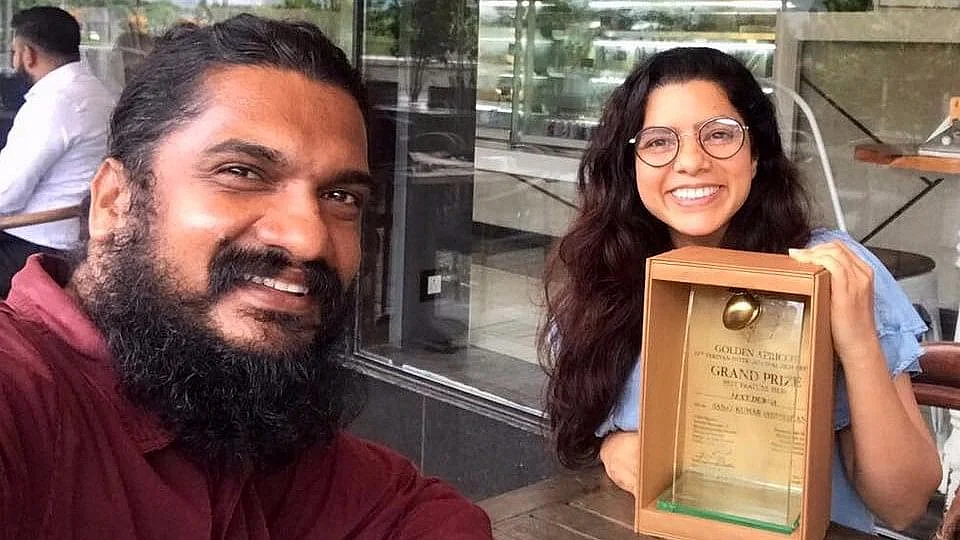 <div class="paragraphs"><p>Filmmaker Sanal Kumar Sasidharan with the lead actor from <em>Sexy Durga, </em>Rajshri Deshpande.</p></div>