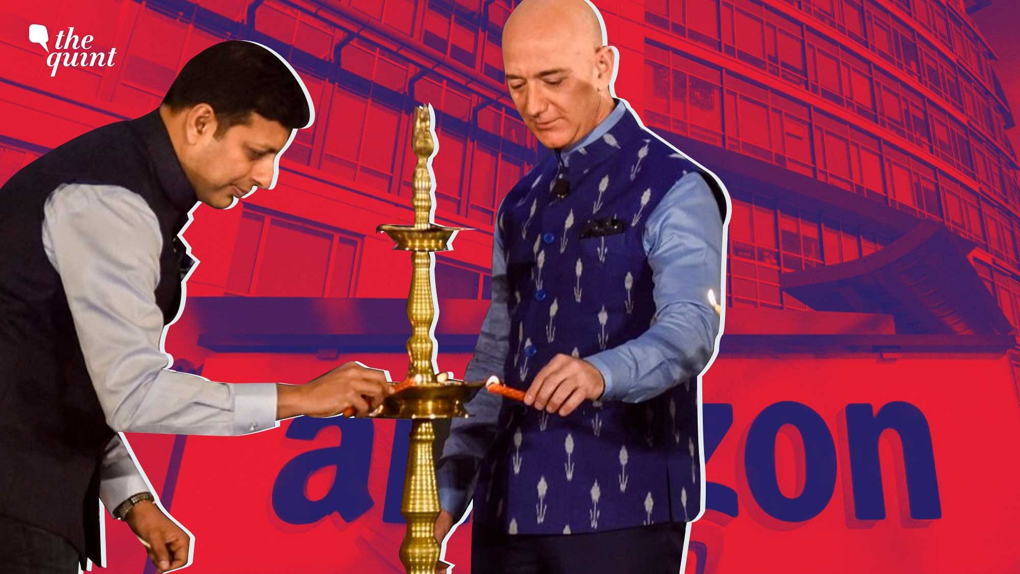 <div class="paragraphs"><p>Amit Agarwal (Amazon India Head) and Jeff Bezos (Founder and Executive Chairperson of Amazon). Photo used for representational purposes only.</p></div>