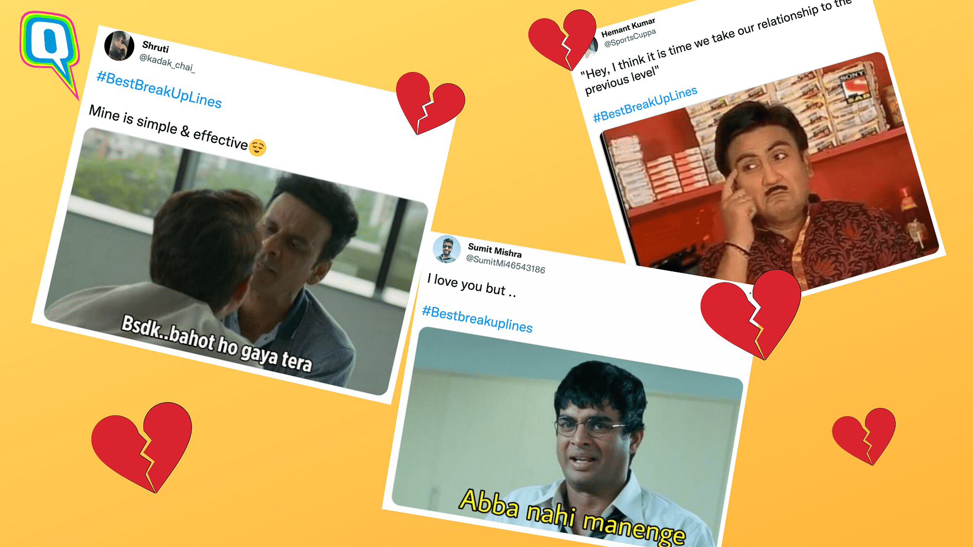 <div class="paragraphs"><p>Desi Twitter Is Sharing Its ‘Best Breakup Lines’ and They Are Gold</p></div>