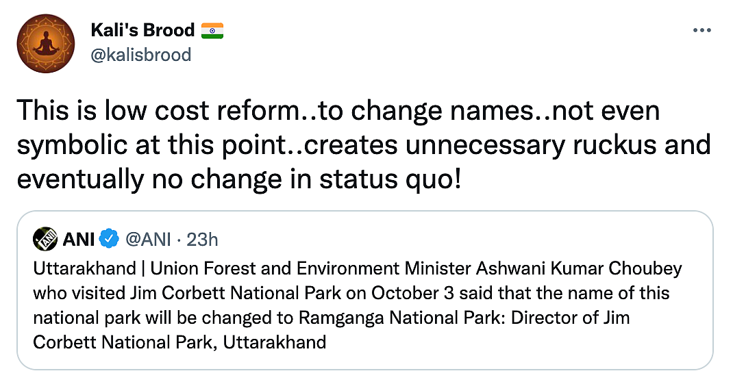 ‘Why?’: Twitter Reacts as Jim Corbett May Now Be Called Ramganga National Park
