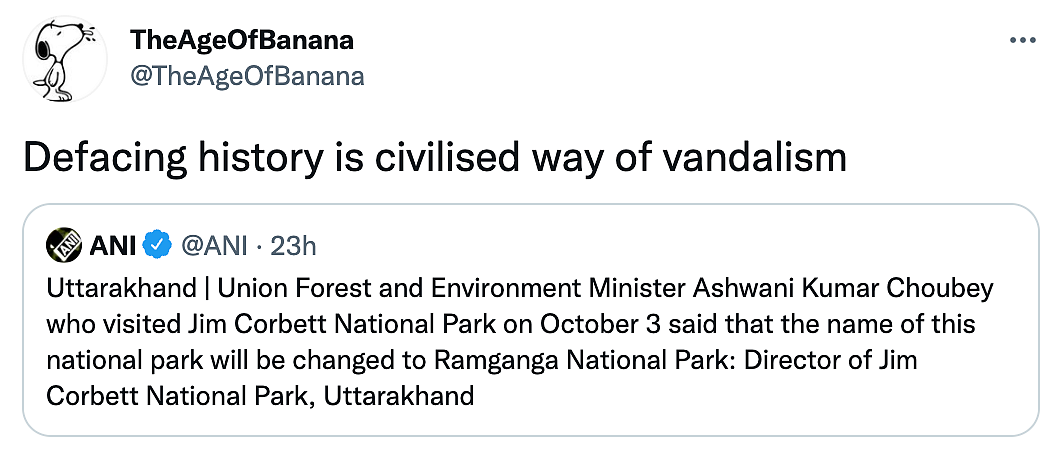 ‘Why?’: Twitter Reacts as Jim Corbett May Now Be Called Ramganga National Park