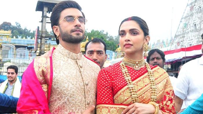 <div class="paragraphs"><p>Deepika Padukone and Ranveer Singh during their first anniversary celebrations.</p></div>