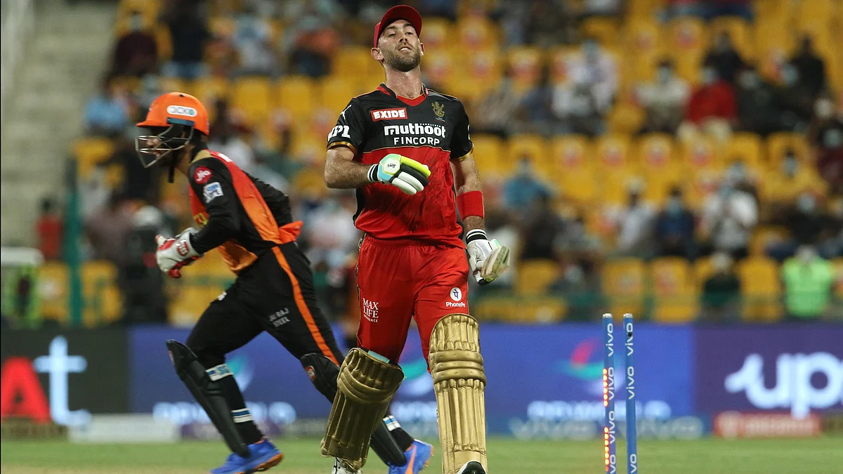 <div class="paragraphs"><p>Glenn Maxwell is run out against SRH.</p></div>