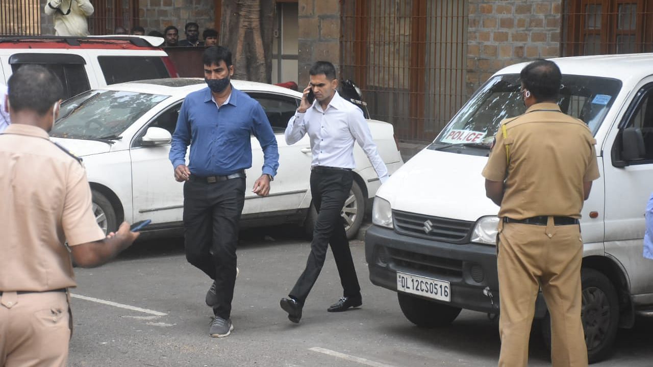 <div class="paragraphs"><p>NCB Zonal Director Sameer Wankhede outside the NCB office.</p></div>