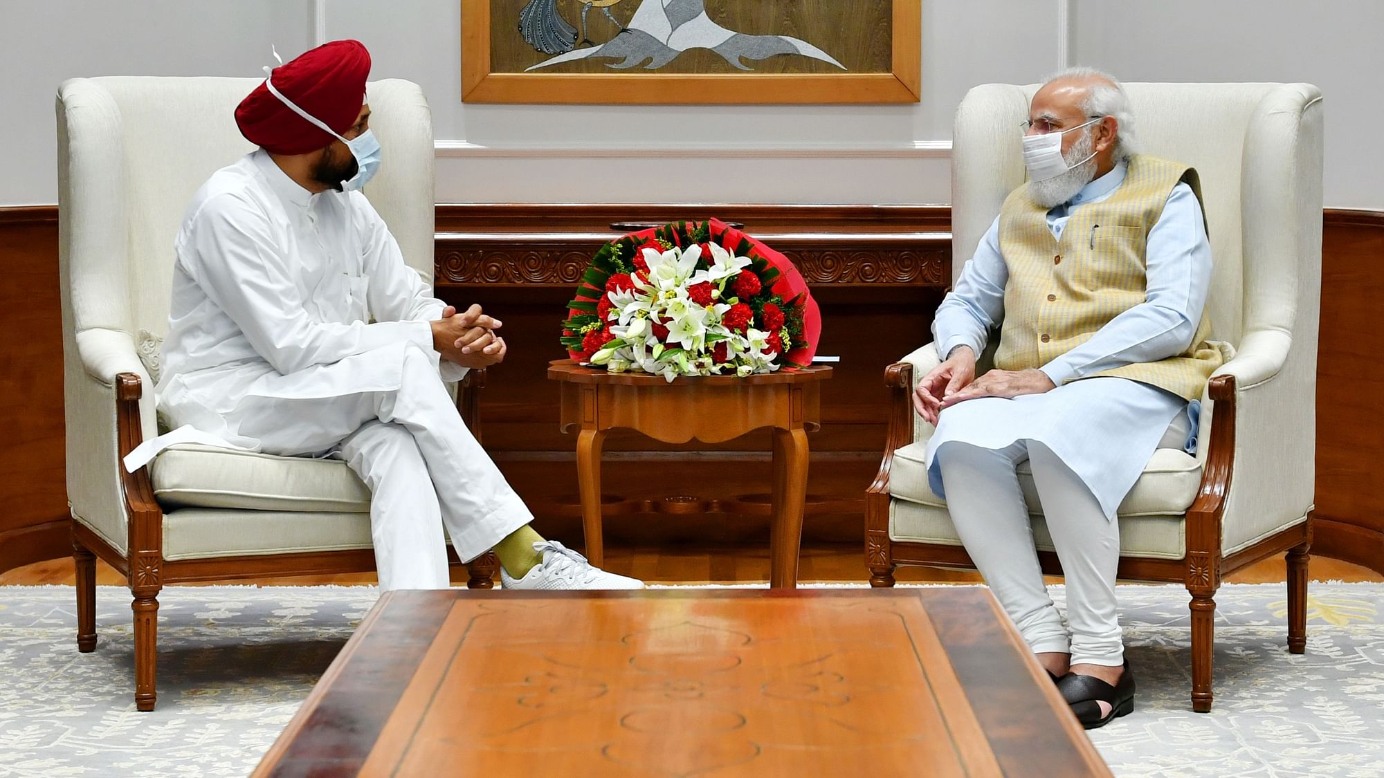 <div class="paragraphs"><p>This was Charanjit Singh Channi's first meeting with PM Narendra Modi since he took oath as the chief minister of Punjab.</p></div>