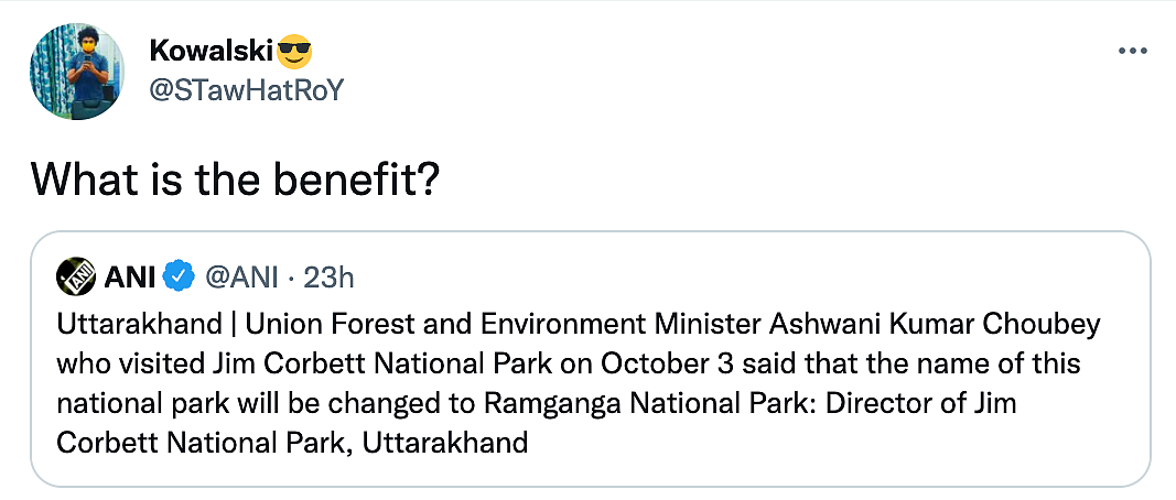 ‘Why?’: Twitter Reacts as Jim Corbett May Now Be Called Ramganga National Park