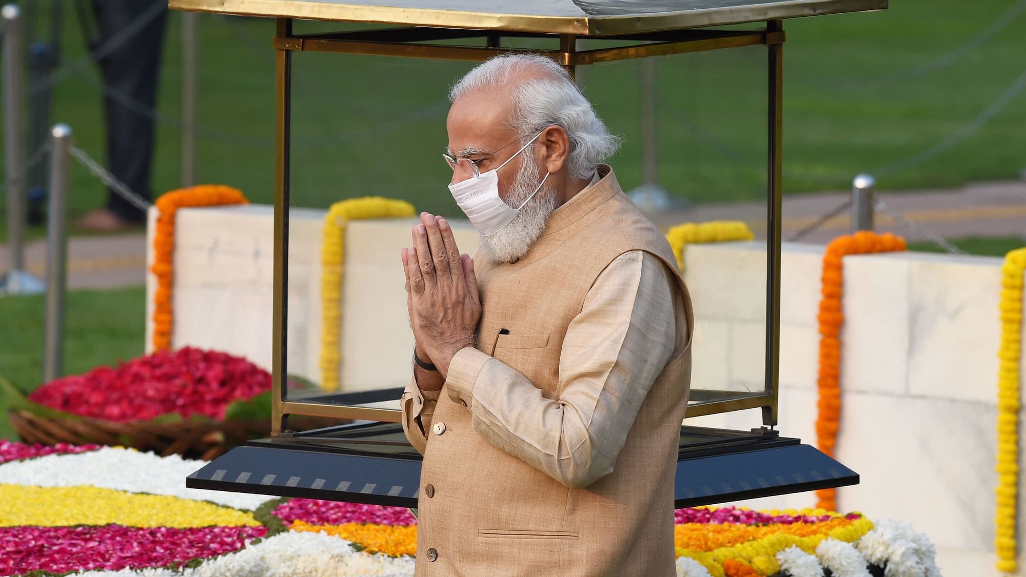 <div class="paragraphs"><p>PM Narendra Modi at Raj Ghat.</p></div>