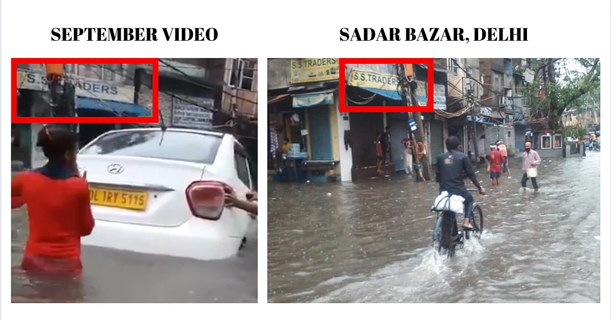 <div class="paragraphs"><p>Left: September video. Right: Image of Sadar Bazar.</p></div>