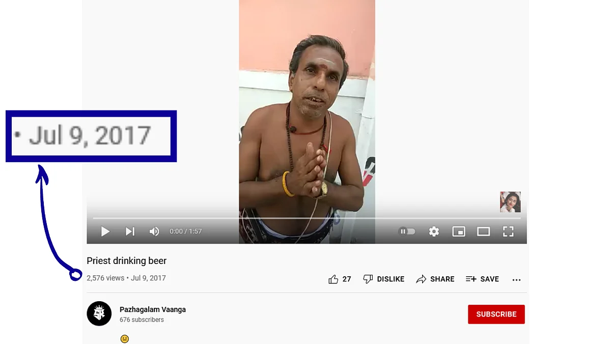 <div class="paragraphs"><p>The video of the priest consuming liquor is from 2017.</p></div>