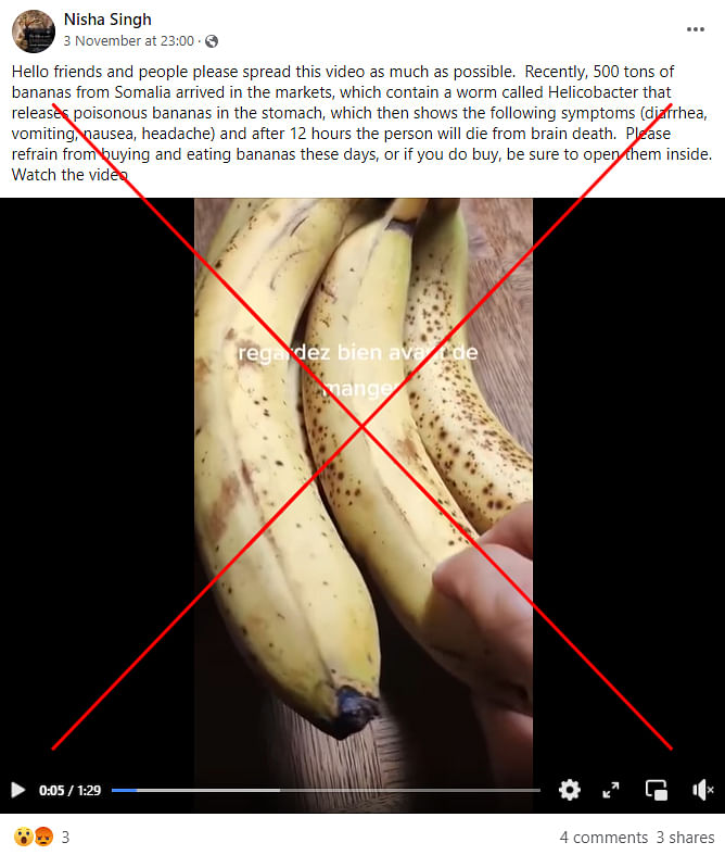 We found that India does not import bananas from Somalia, as claimed the viral post.
