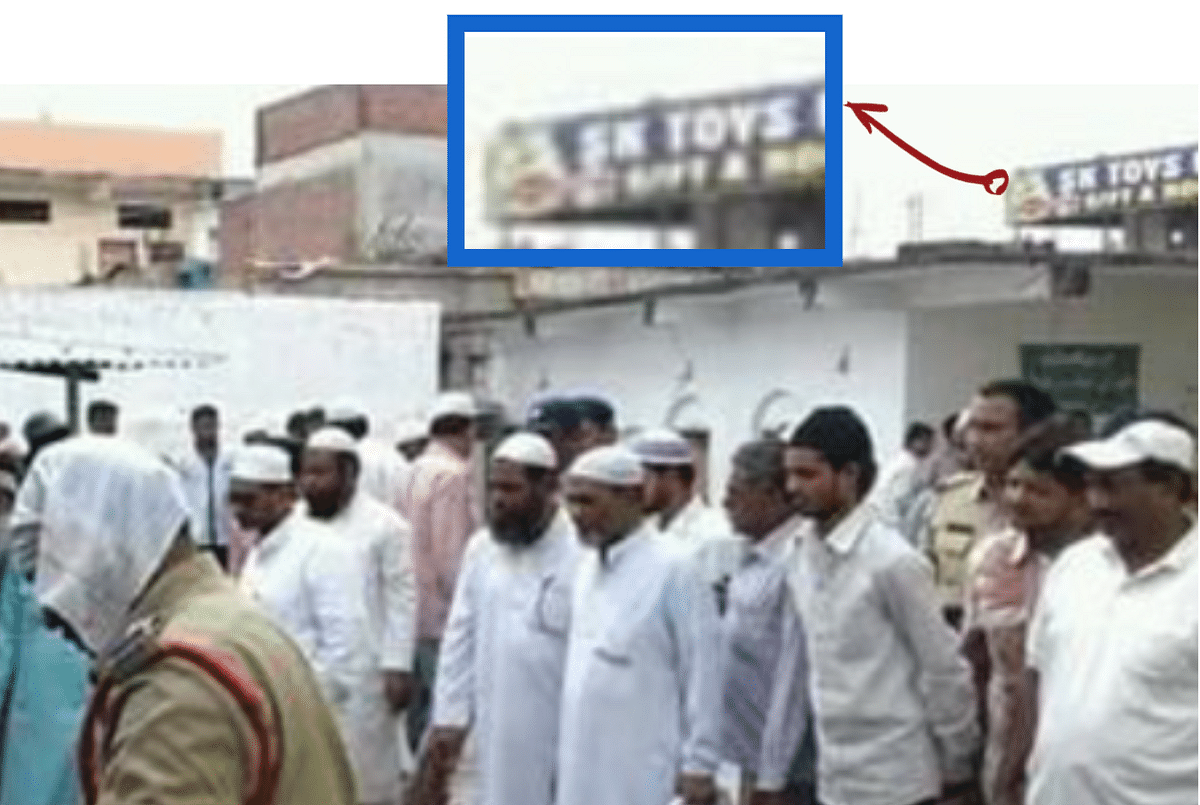The image is from 2016 when Telangana police cleaned temples and mosques as a part of the Swachh Bharat programme.