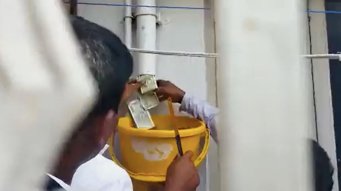 <div class="paragraphs"><p>During a raid by Karnataka's Anti-Corruption Bureau, bundles of cash were pulled out from a drainage pipeline outside the residence of Shantha Gowda Biradar, a Public Works Development (PWD) engineer from Bengaluru.&nbsp;</p></div>