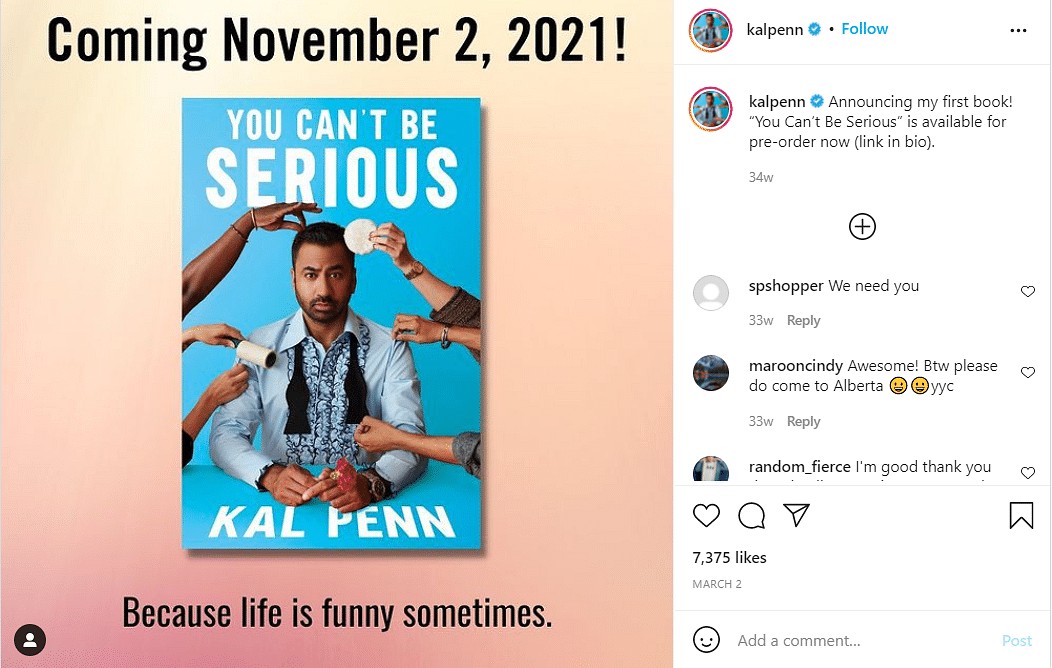 Kal Penn also writes about his relationship with Josh in his memoir 'You Can't Be Serious'.