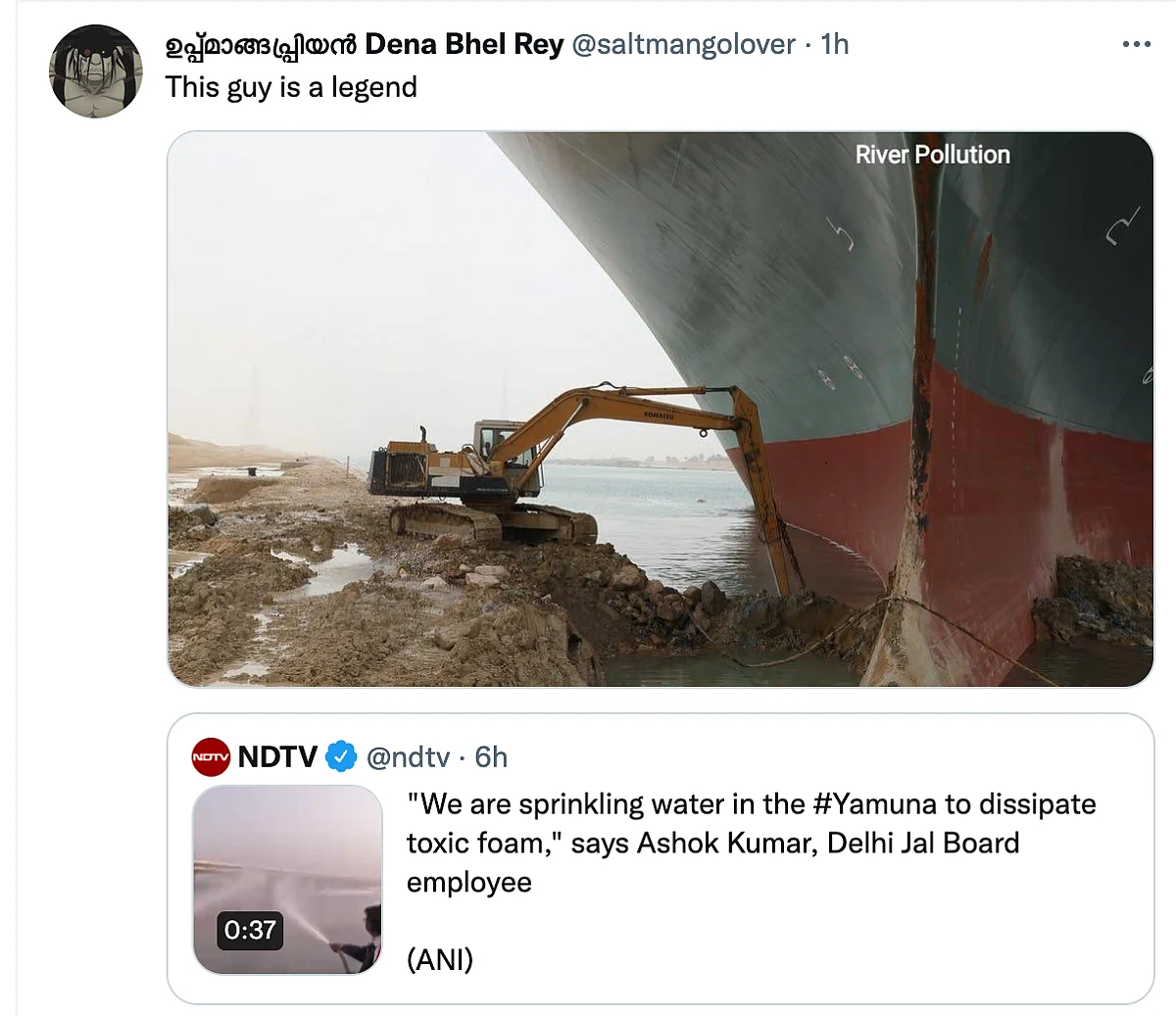 'RIP Science': Govt Sprays Water in Yamuna to Curb Toxic Foam, Twitter Reacts