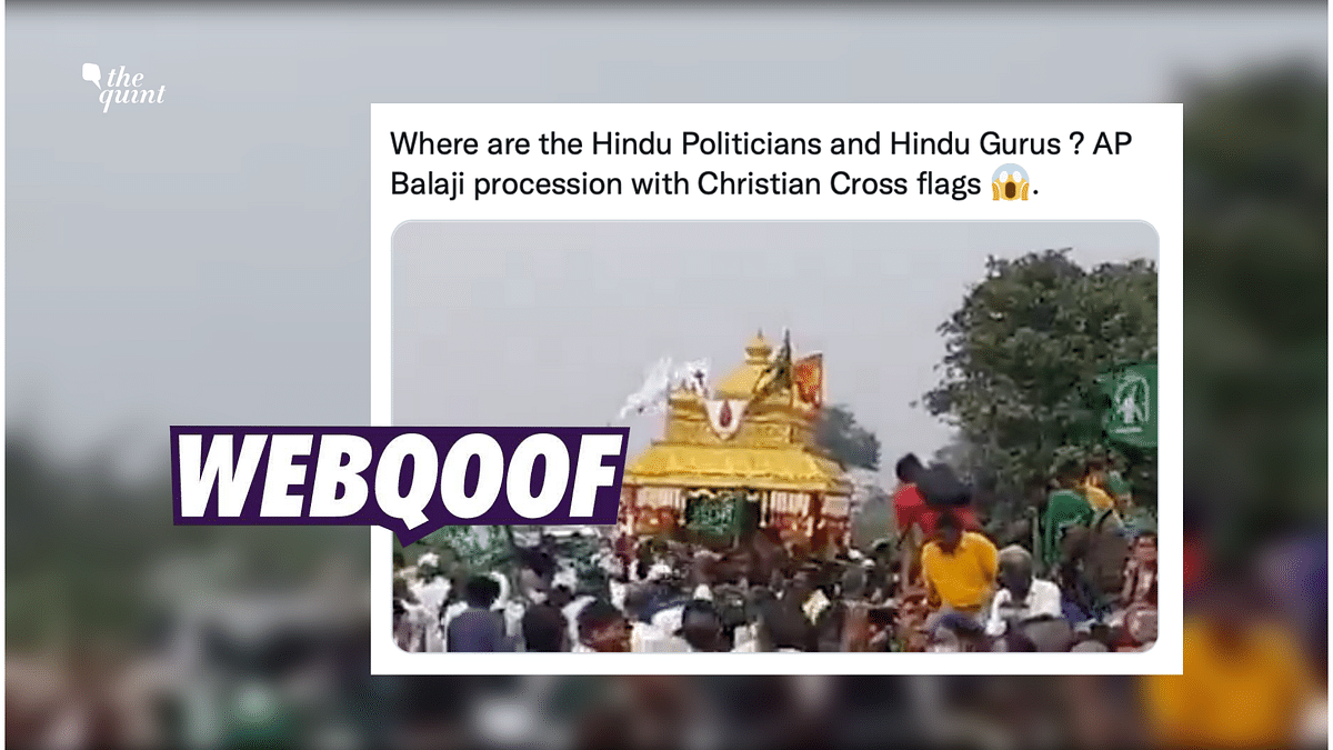 Clip of Amaravati Padayatra Shared as Christian Flags on Lord Balaji Procession